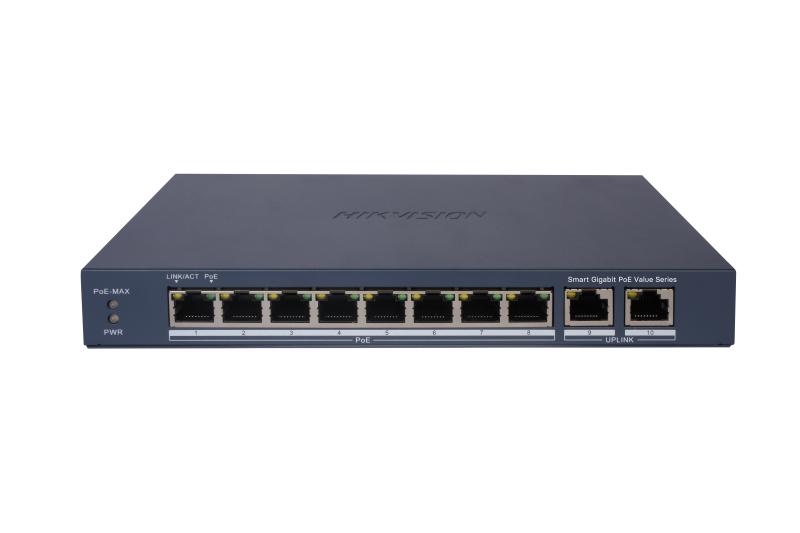 Smart 10-Port Gigabit Network Switch with PoE and Uplink Ports