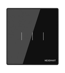 Zigbee Smart Wall Switch – 3 Gang – 16A – Black Glass Panel