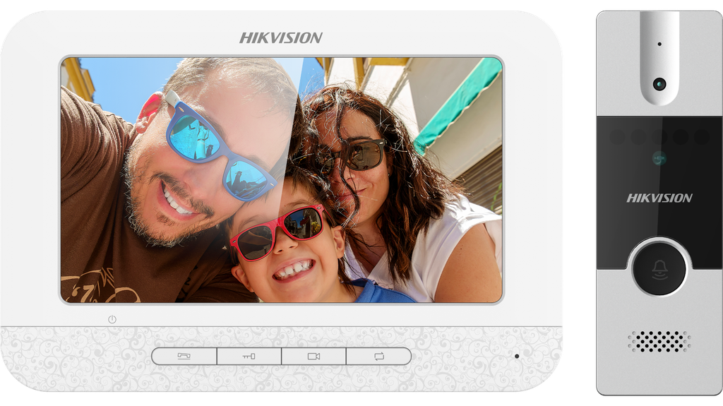 طقم إنتركم فيديو 4 أسلاك Hikvision – شاشة 7 بوصة