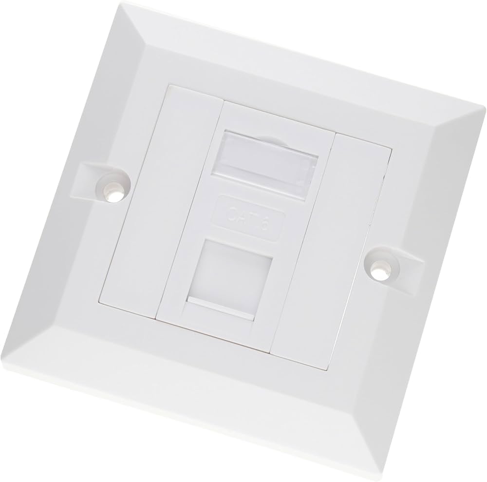 Single Port Faceplate Cat6 / Cat6A – 86×86