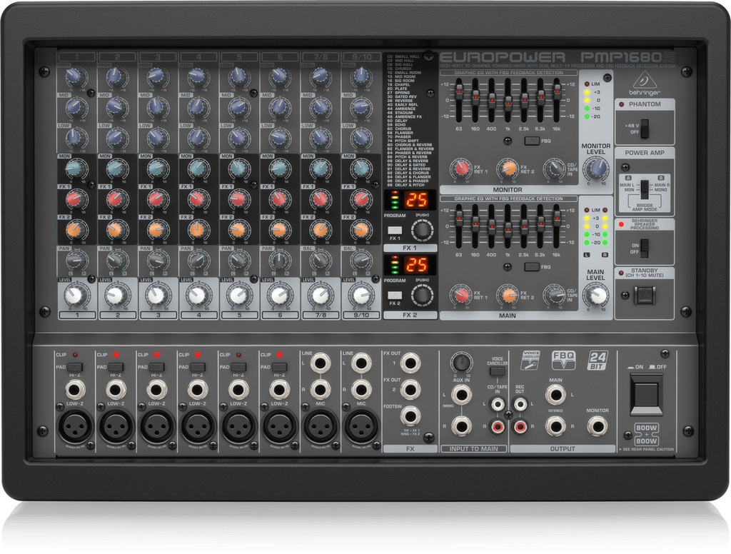 ميكسر صوت بيهرنجر يوروباور PMP1680S بقوة 1600 واط – 10 قنوات